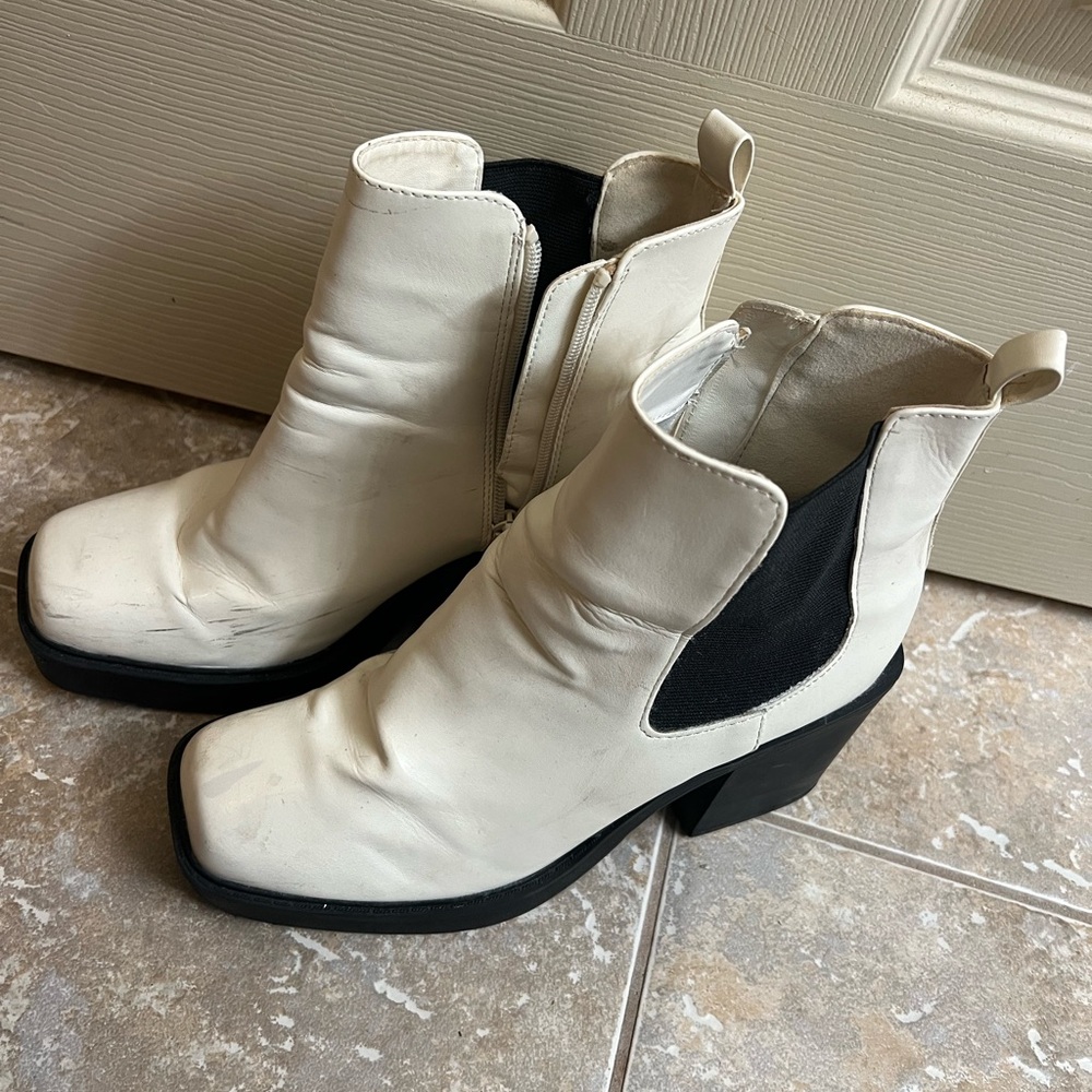 Women's White Ankle Boots